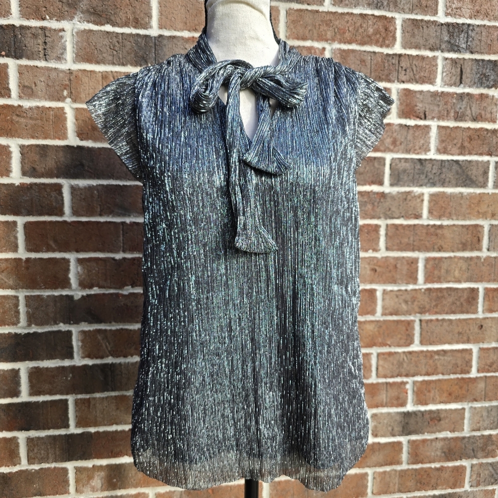 Banana Republic Shimmering Silver Blouse